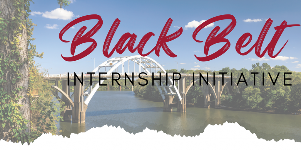 the Black Belt Internship Initiative wordmark and a photo of a bridge